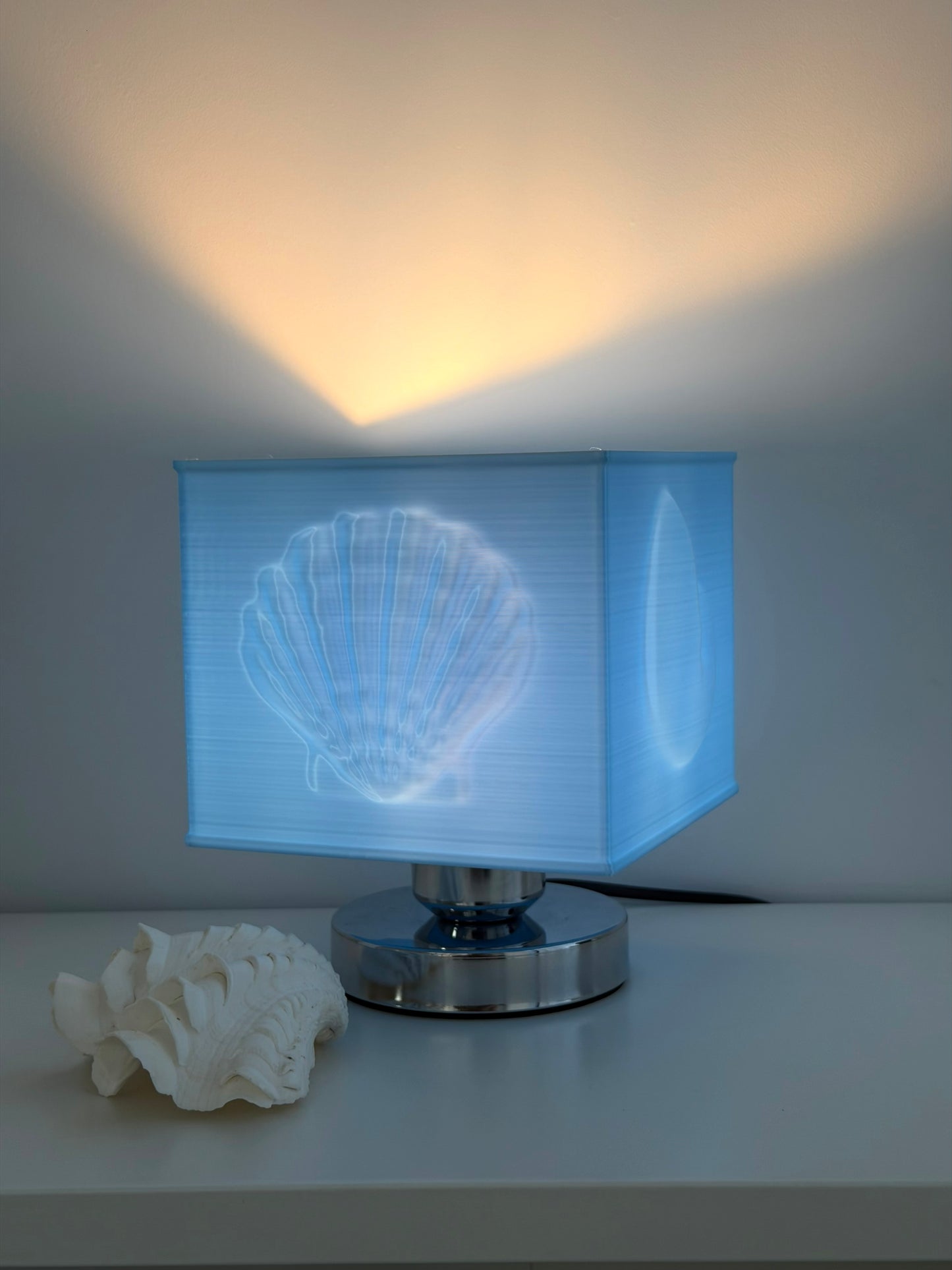 Blue Shell Square Table Lamp