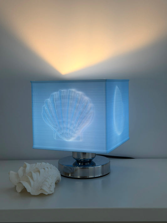 Blue Shell Square Table Lamp