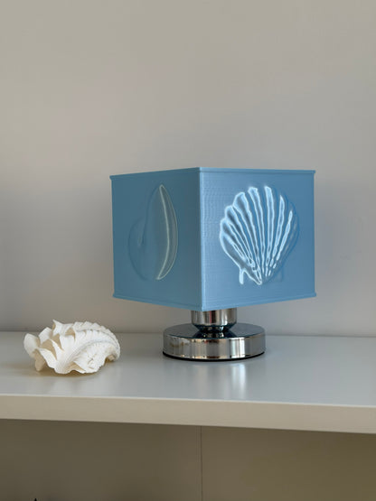 Blue Shell Square Table Lamp