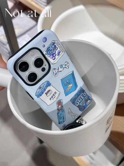 Blue Snacks Printed Double Layer Phone Case