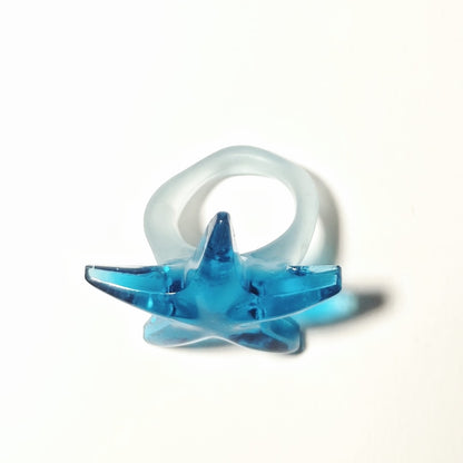 Blue Starfish Resin Ring