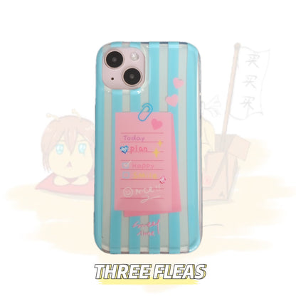 Blue Striped To-Do List Phone Case