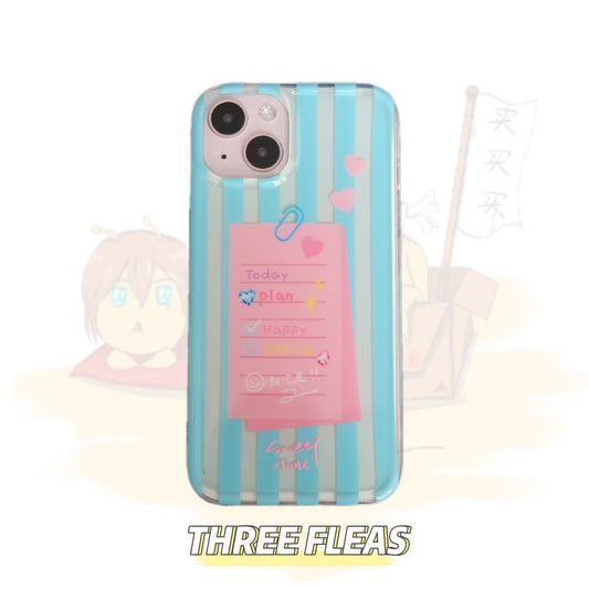Blue Striped To-Do List Phone Case