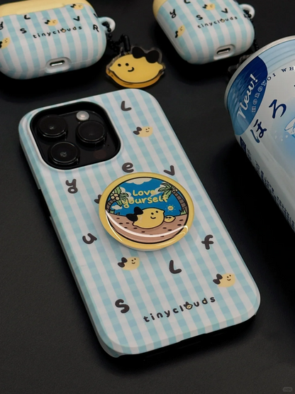 Blue White Plaid Printed Phone Case