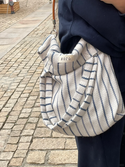 Blue White Stripes Tote Bag