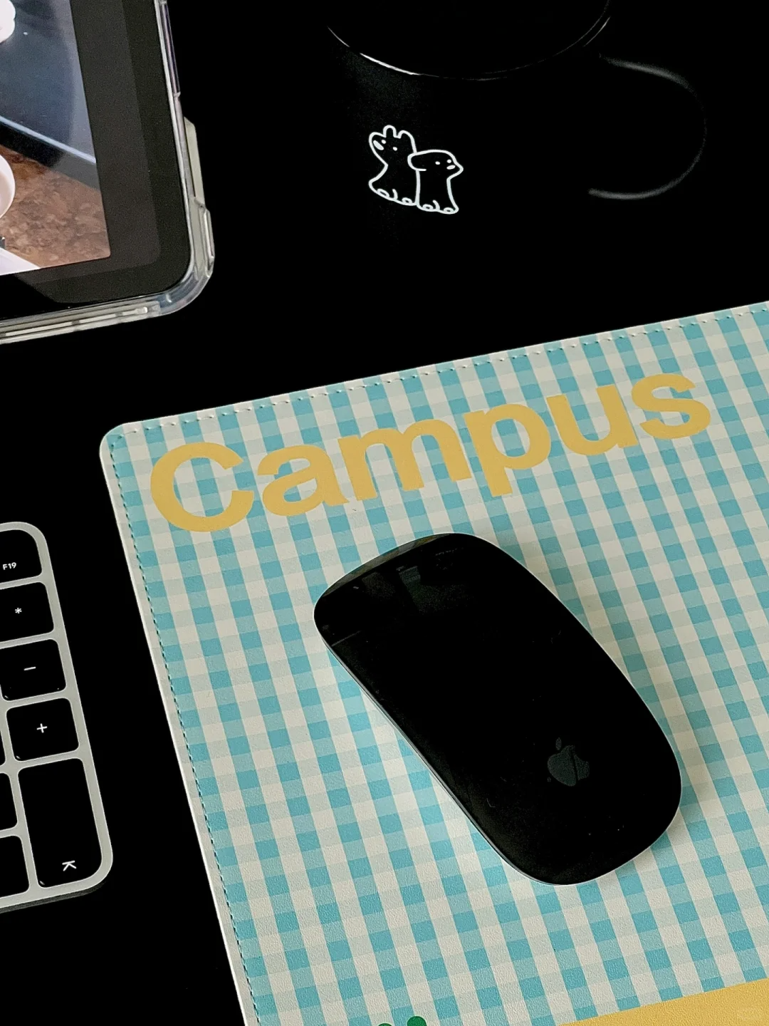 Blue Yellow Plaid Mouse Pad