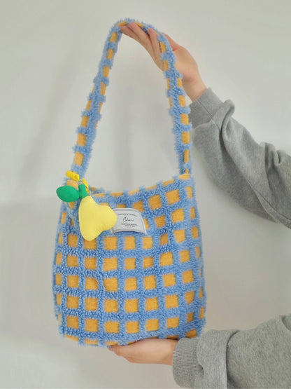 Blue Yellow Waffle Shoulder Bag