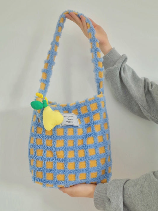 Blue Yellow Waffle Shoulder Bag