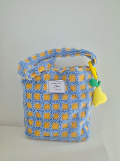 Blue Yellow Waffle Shoulder Bag