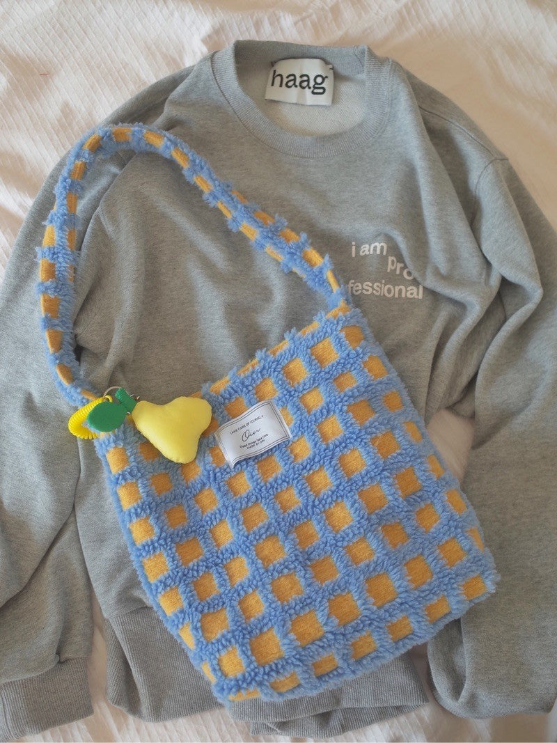 Blue Yellow Waffle Shoulder Bag