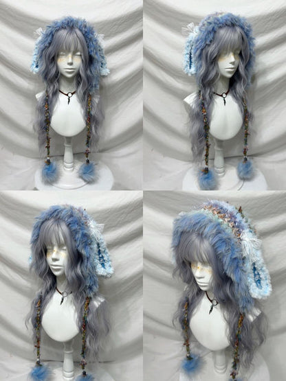 Blue Elf Ear Crochet Hat
