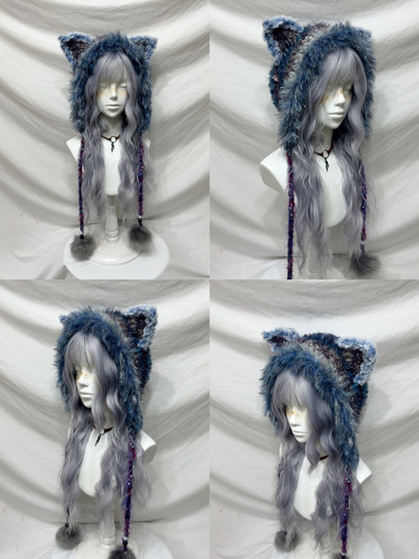 Blue Elf Ear Crochet Hat