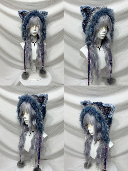 Blue Elf Ear Crochet Hat