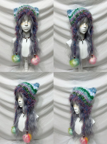 Blue Elf Ear Crochet Hat