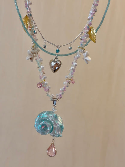 Blueberry Dream Shell Layered Necklace