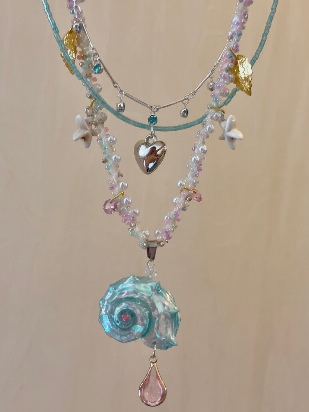 Blueberry Dream Shell Layered Necklace