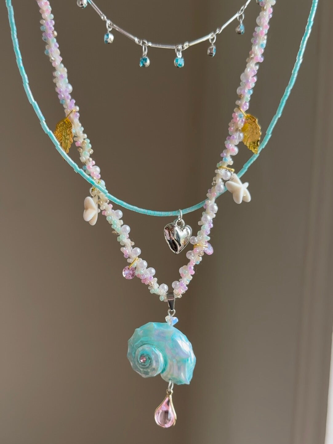 Blueberry Dream Shell Layered Necklace