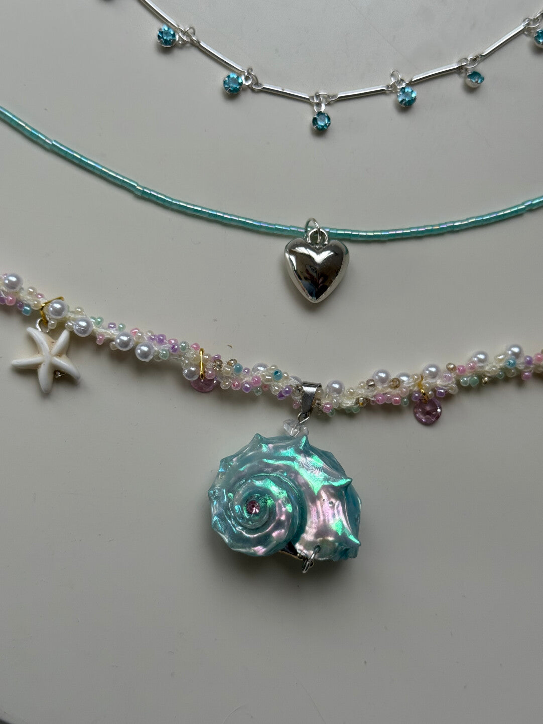 Blueberry Dream Shell Layered Necklace