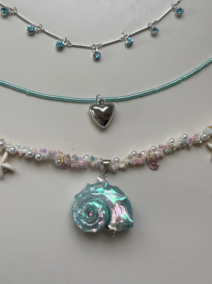 Blueberry Dream Shell Layered Necklace
