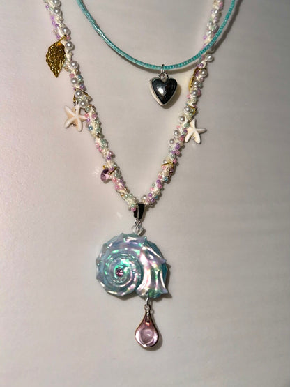 Blueberry Dream Shell Layered Necklace