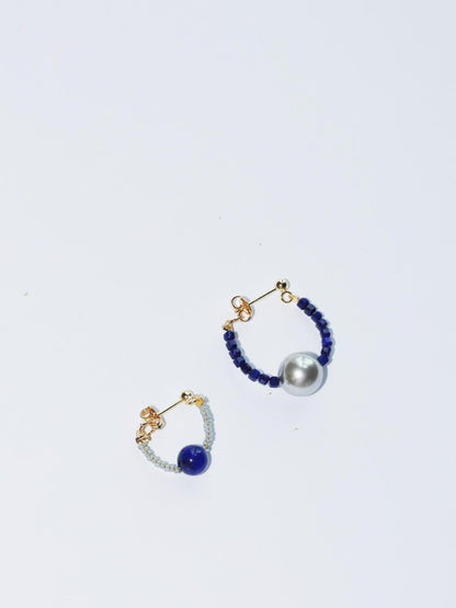 Blues Moment Asymmetric Earrings