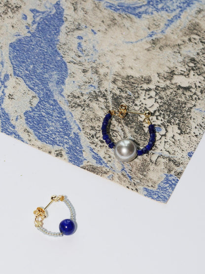 Blues Moment Asymmetric Earrings