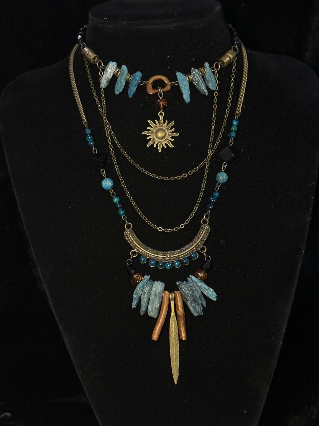 Bohemian Tribal Ritual Statement Necklace