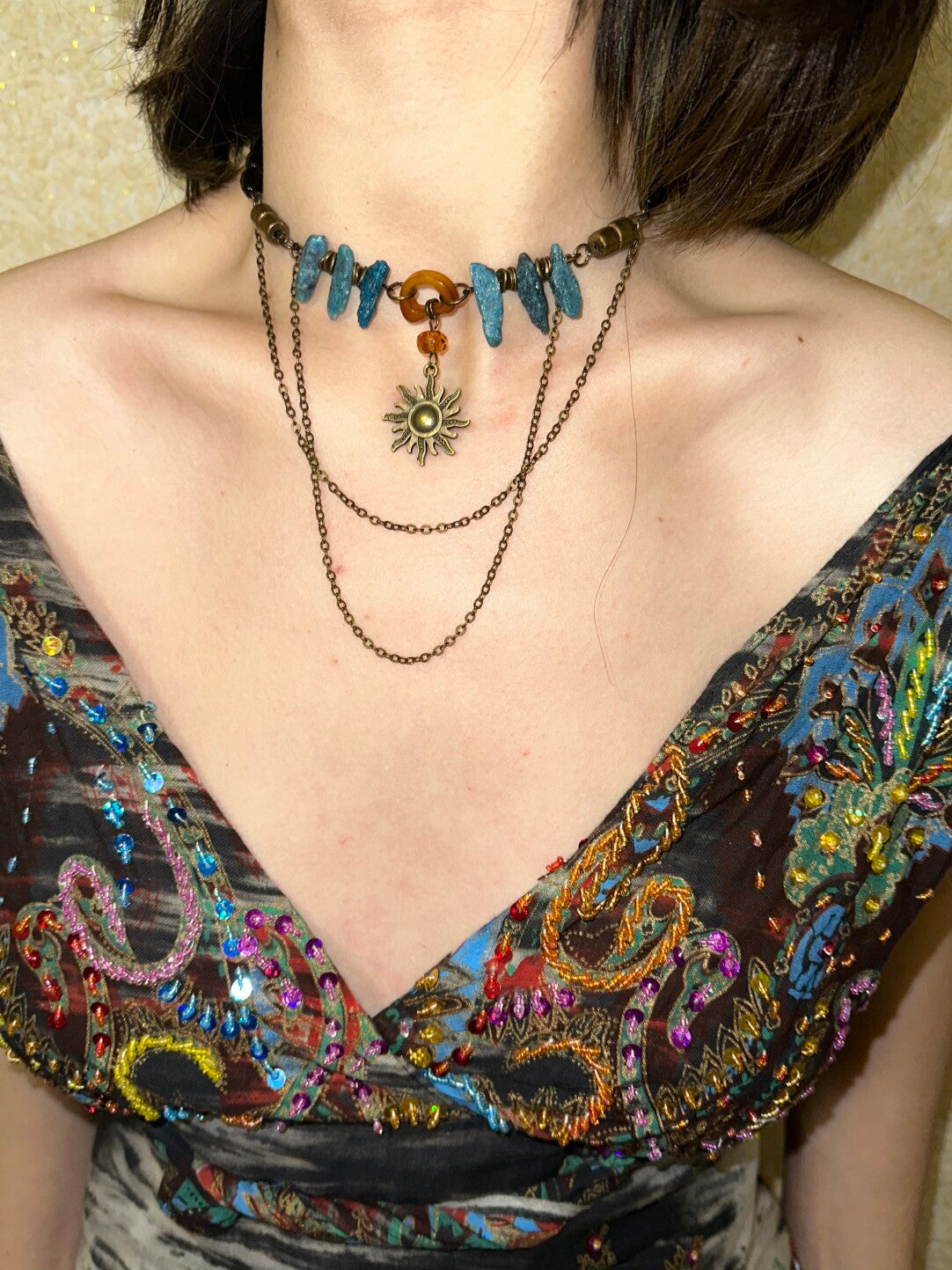Bohemian Tribal Ritual Statement Necklace