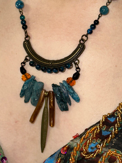 Bohemian Tribal Ritual Statement Necklace