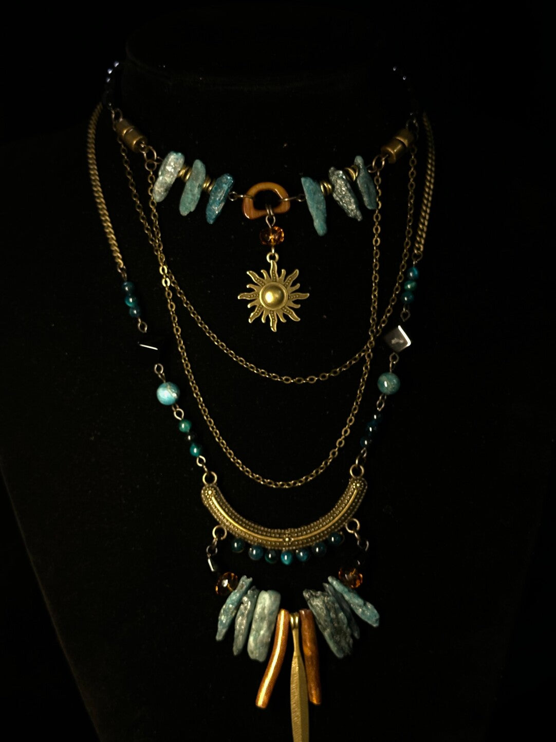 Bohemian Tribal Ritual Statement Necklace