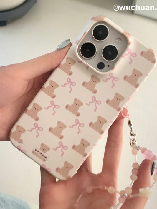 Bow Bear Printed Double Layer Phone Case