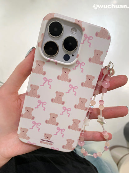 Bow Bear Printed Double Layer Phone Case
