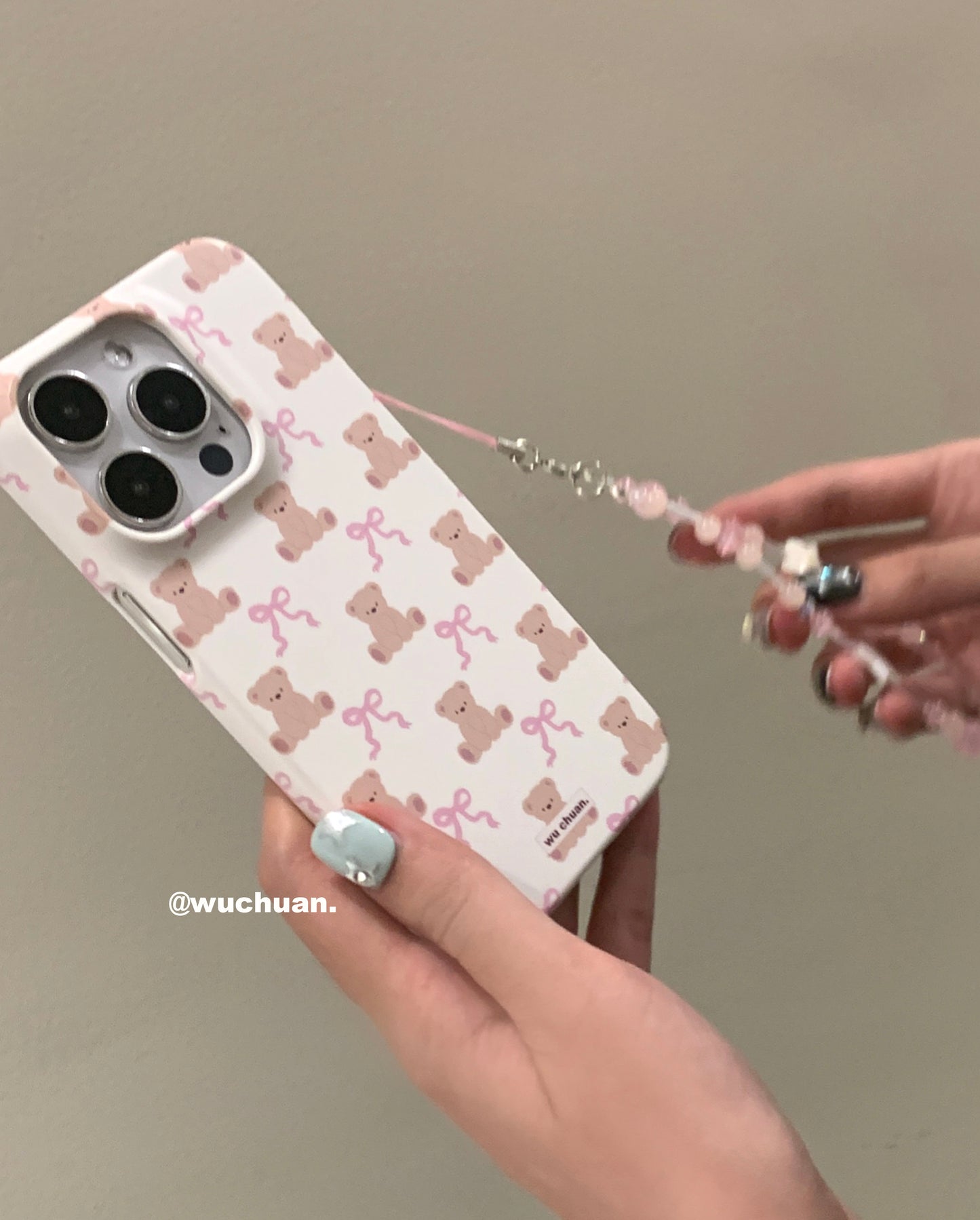 Bow Bear Printed Double Layer Phone Case