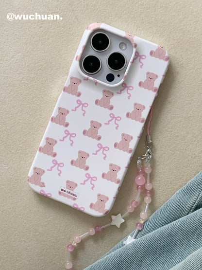 Bow Bear Printed Double Layer Phone Case