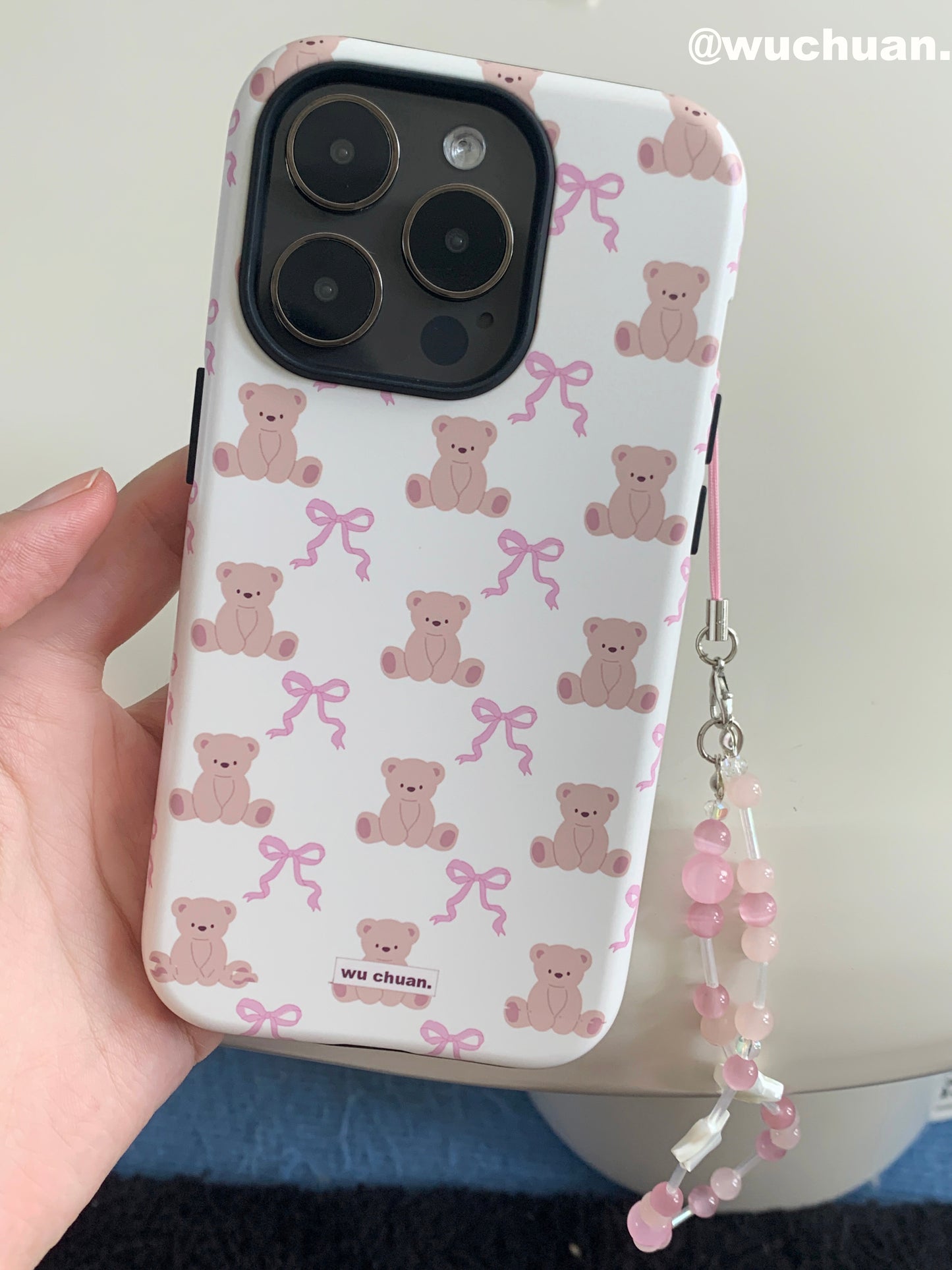 Bow Bear Printed Double Layer Phone Case