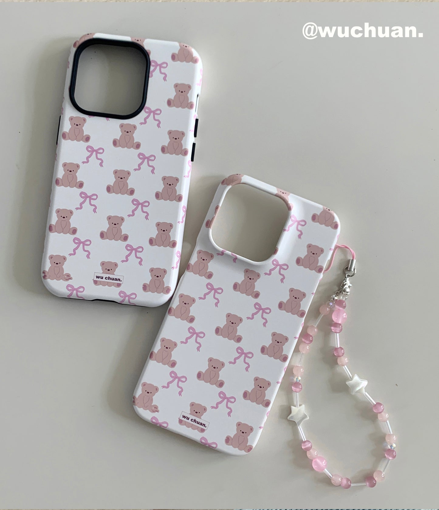 Bow Bear Printed Double Layer Phone Case