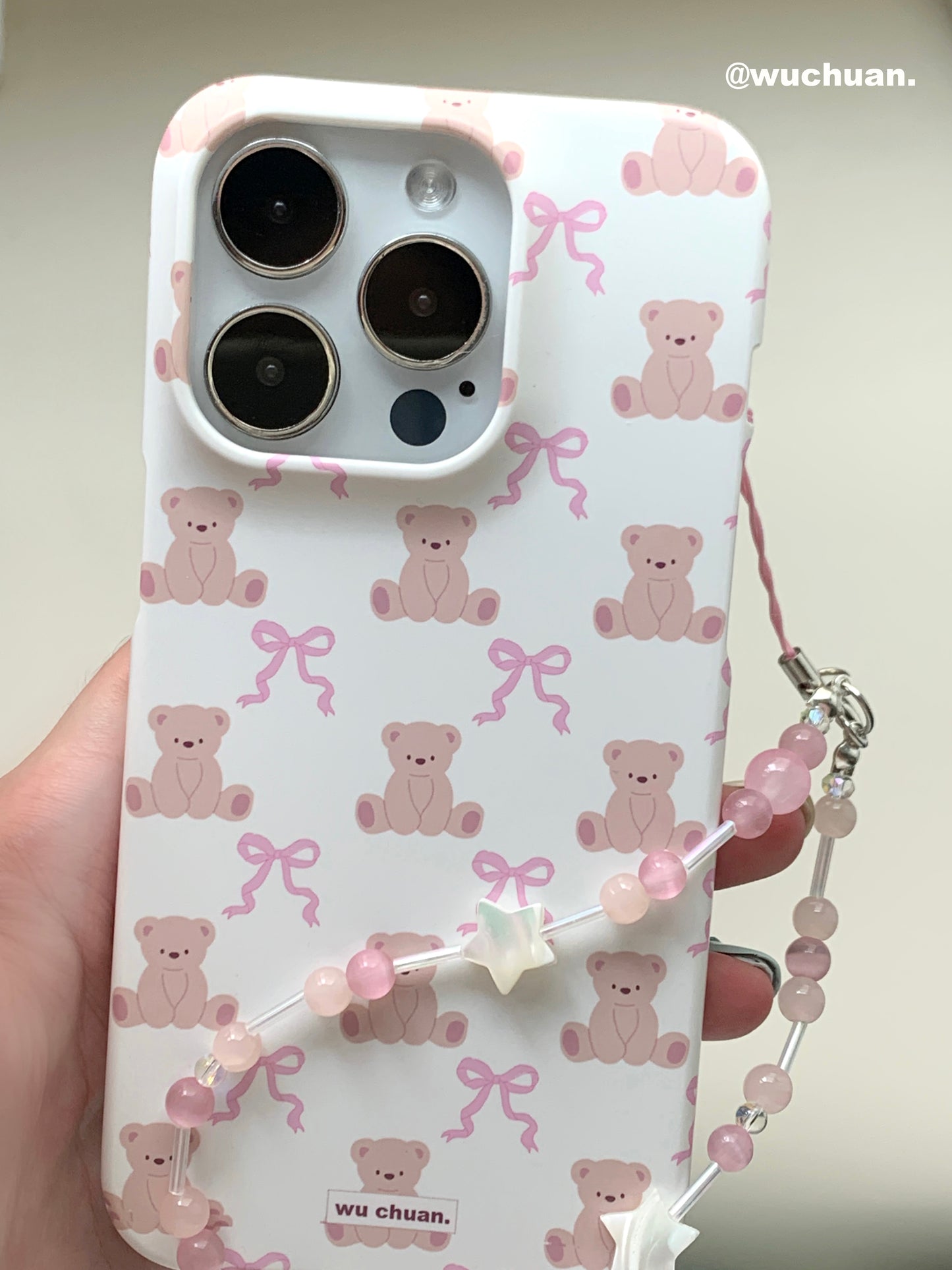 Bow Bear Printed Double Layer Phone Case