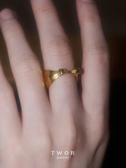 Bow Gold Plated Ring