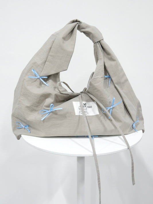 Bow Tie-Strap Soft Triangle Shoulder Crossbody Bag