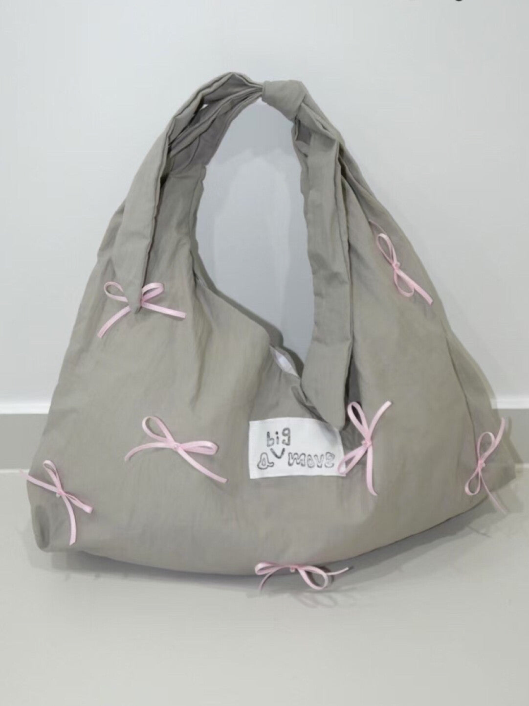 Bow Tie-Strap Soft Triangle Shoulder Crossbody Bag