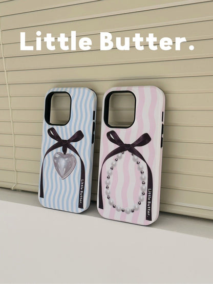 「Original」Bowtie Pearl Printed Double Layer Phone Case