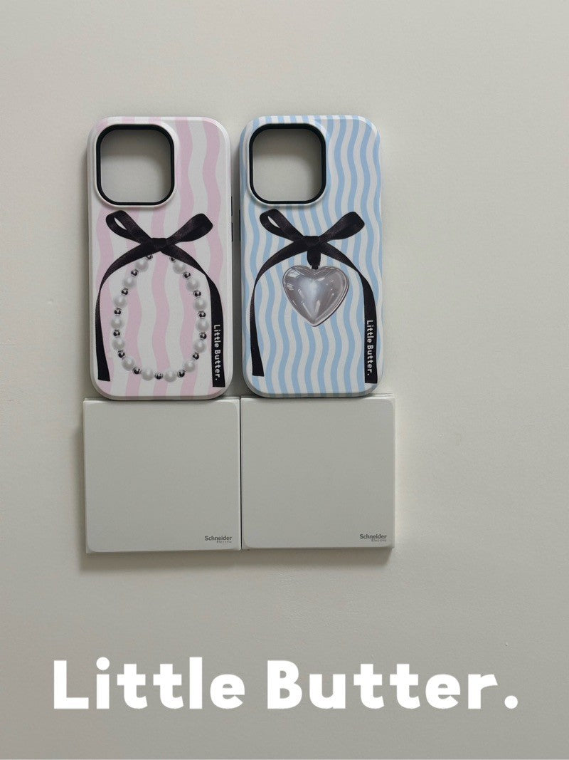 「Original」Bowtie Pearl Printed Double Layer Phone Case