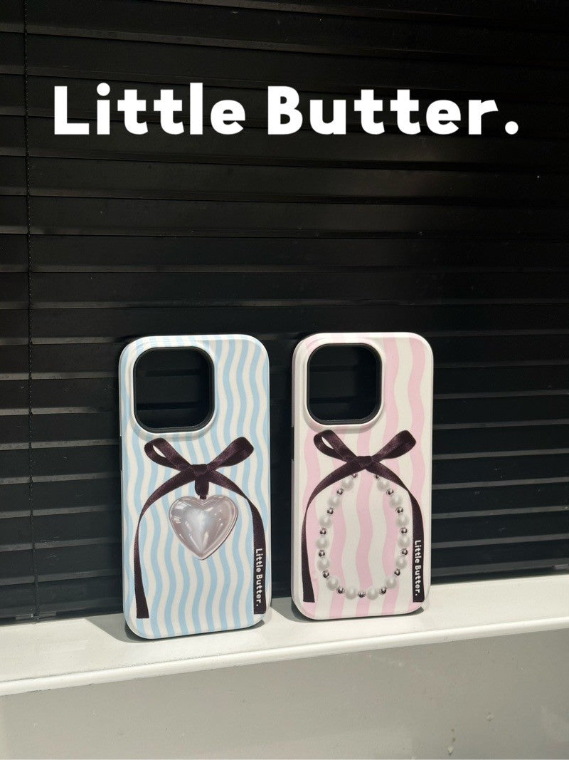 「Original」Bowtie Pearl Printed Double Layer Phone Case