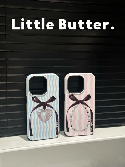 「Original」Bowtie Pearl Printed Double Layer Phone Case
