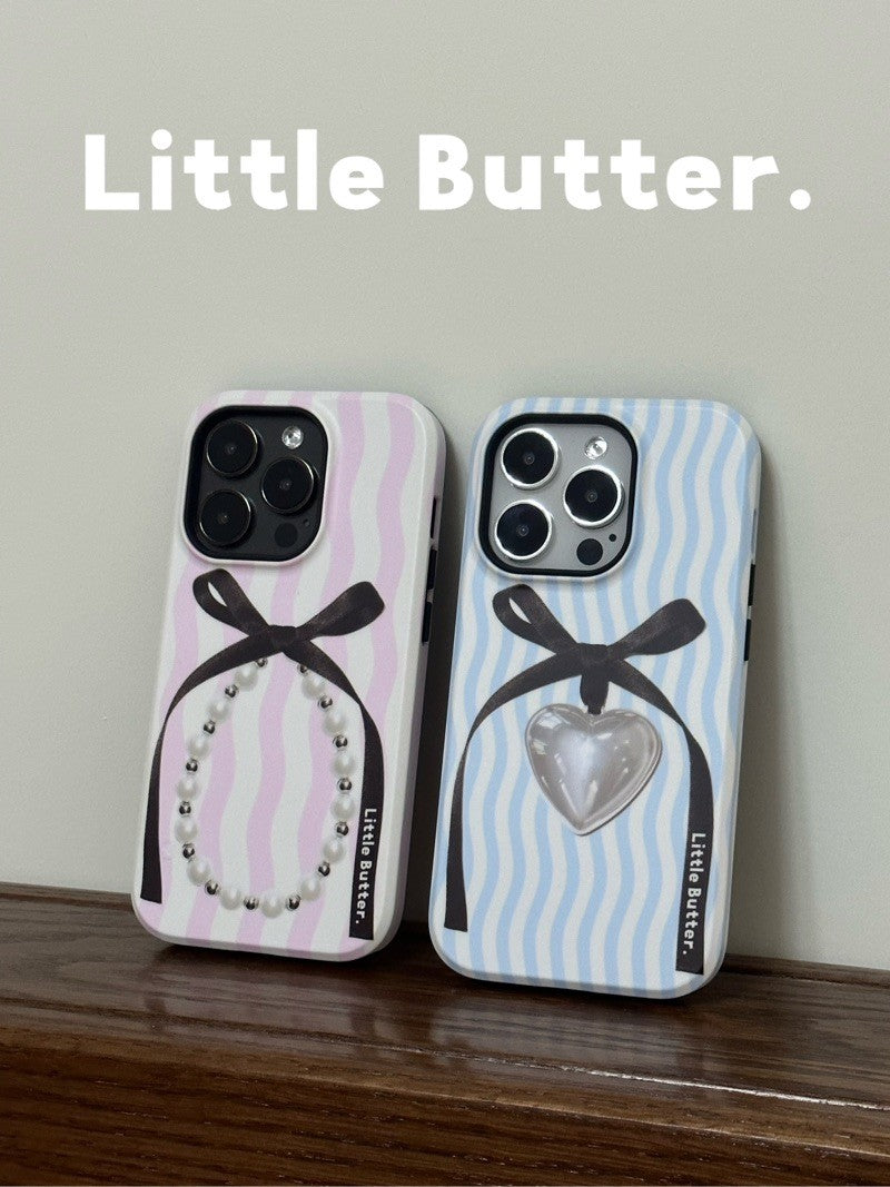 「Original」Bowtie Pearl Printed Double Layer Phone Case
