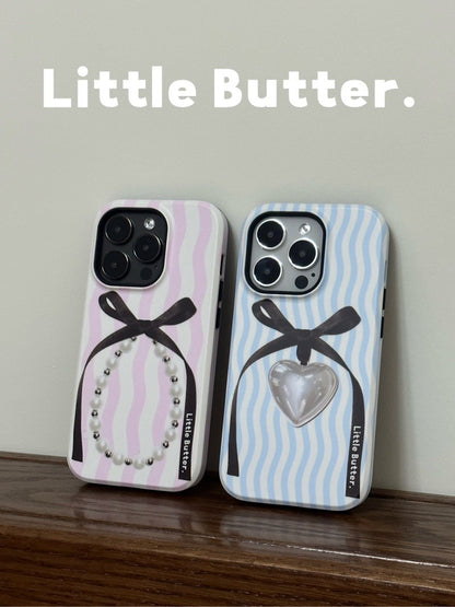 「Original」Bowtie Pearl Printed Double Layer Phone Case