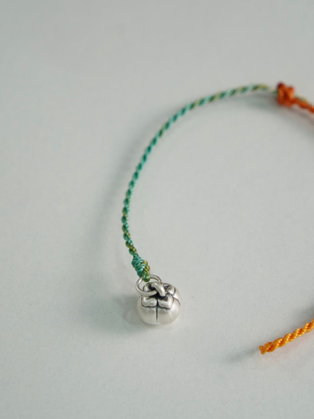 「Chinoiserie」Silver Persimmon Braided Bracelet
