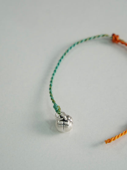 「Chinoiserie」Silver Persimmon Braided Bracelet