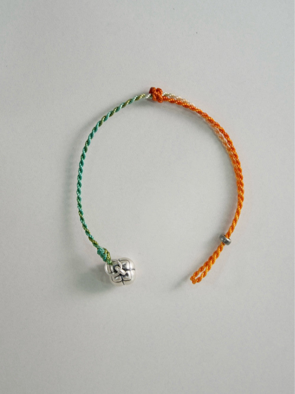 「Chinoiserie」Silver Persimmon Braided Bracelet