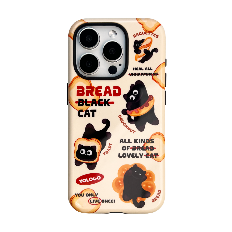 Bread Black Cat Printed Phone Case